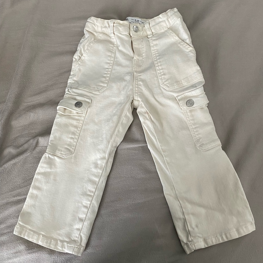 Zara toddler Cream Casual Cargo Pants